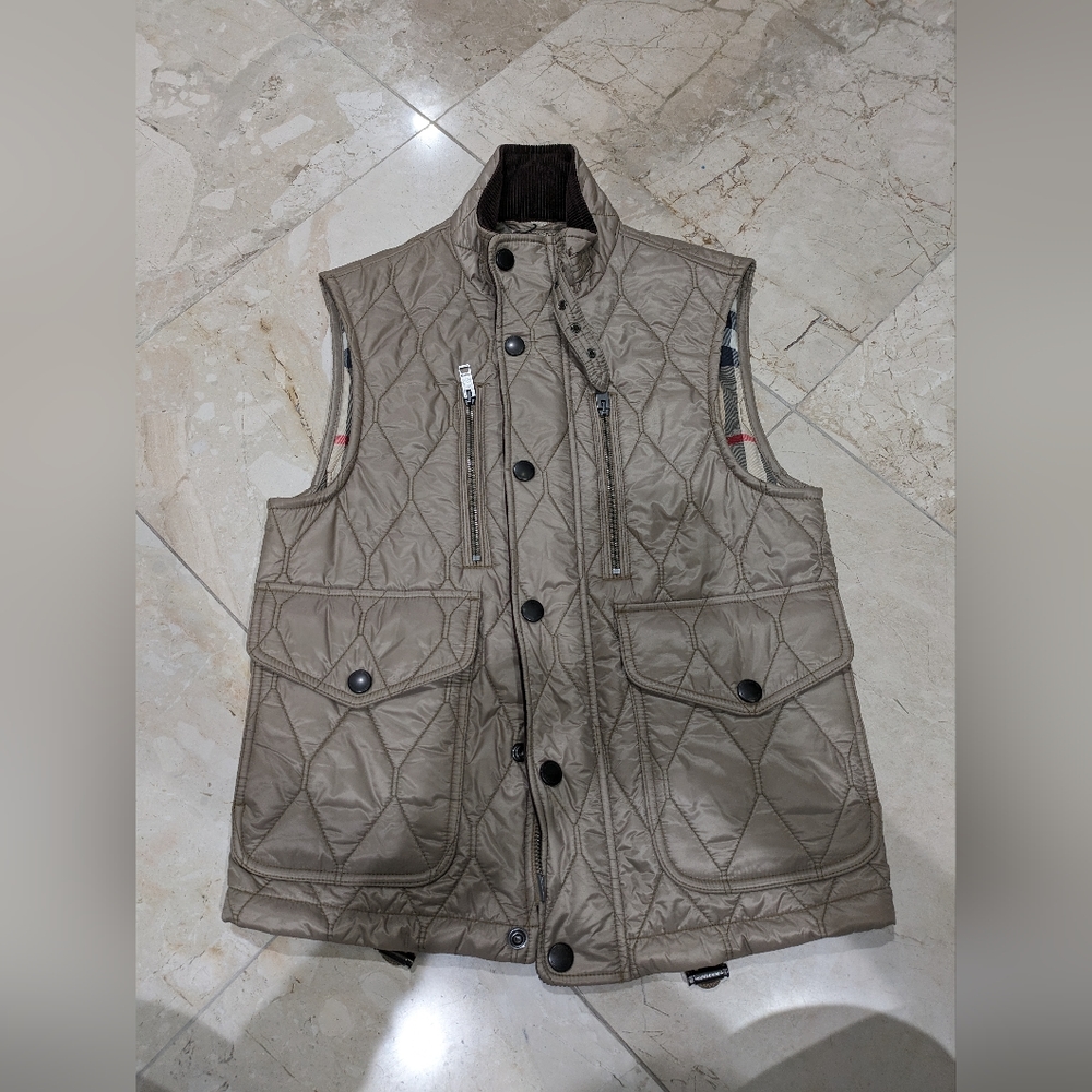 Beige/Tan/Cream Burberry Quilted Vest